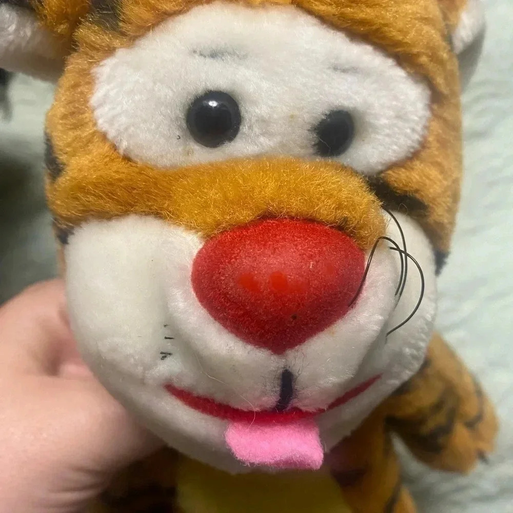 Vtg Sears 14" Tigger Red Nose Feet Standing Plush Toy Winnie Pooh Stuffed Animal - Picture 3 of 6